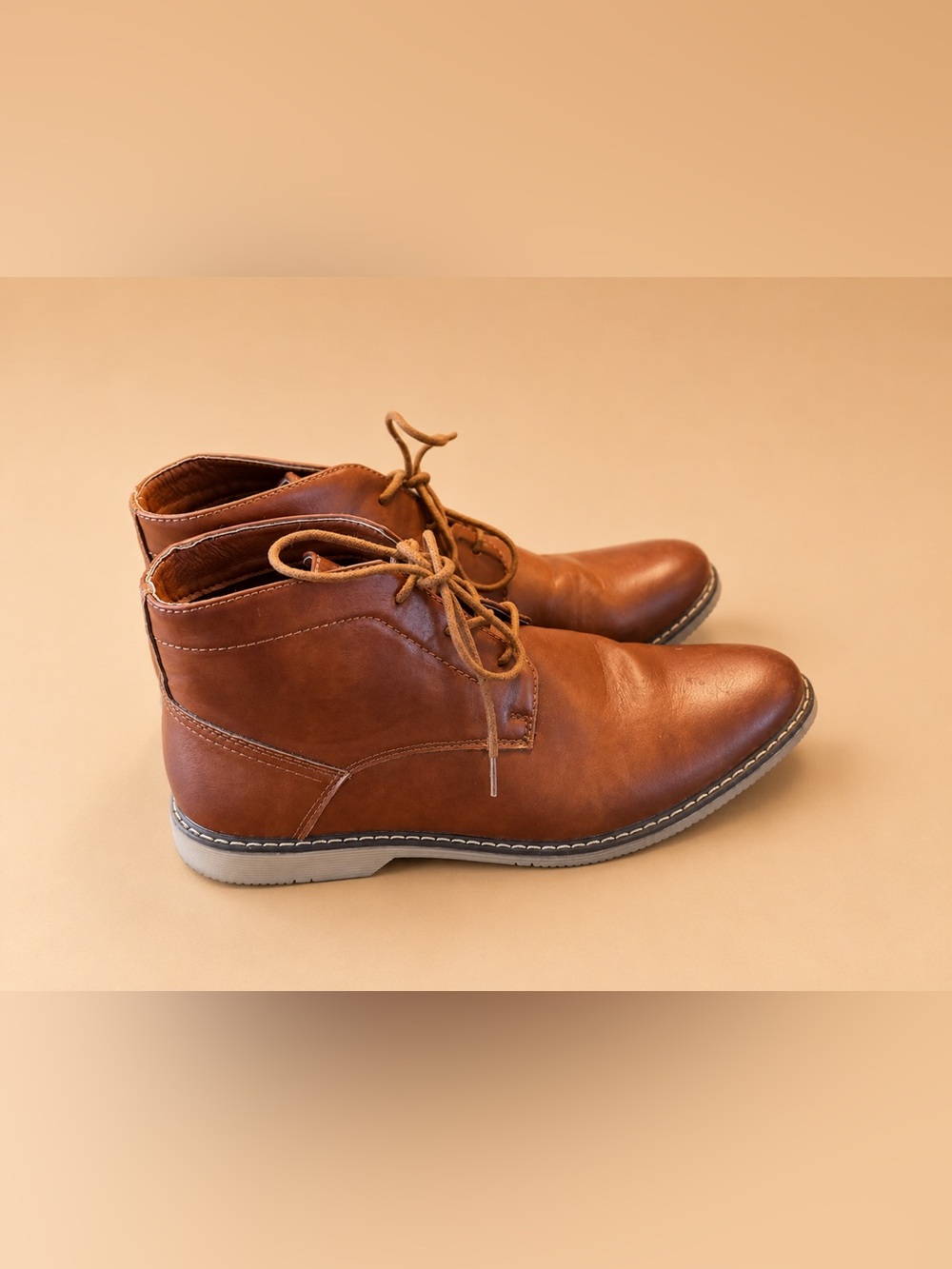 Nine West Men's Neilton Faux-Leather Chukka Boots Brown Size 9